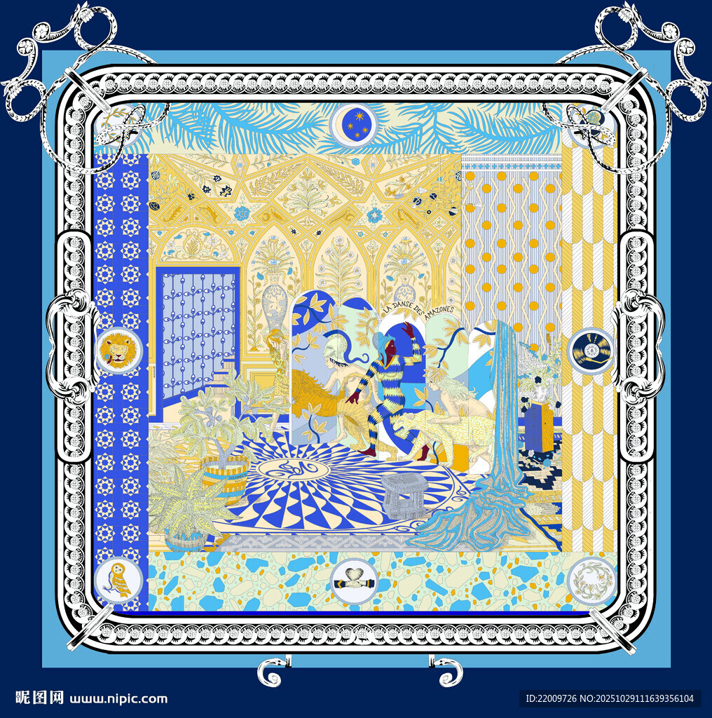 梦幻童话风方形图案设计