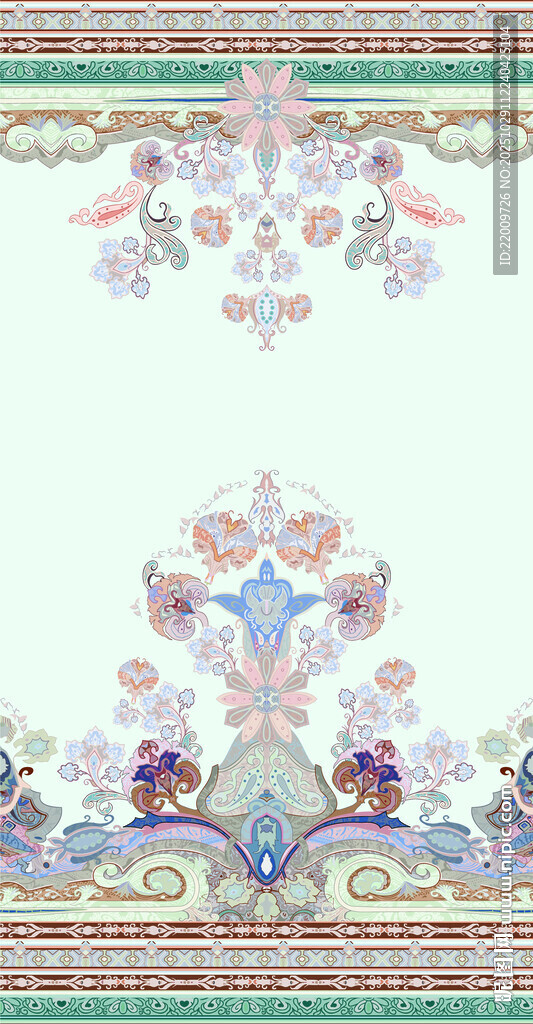 复古花卉边框图案设计