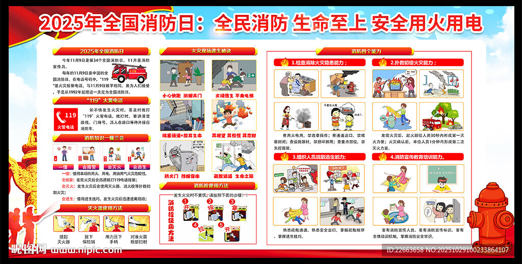 2025年消防宣传月展板宣传栏