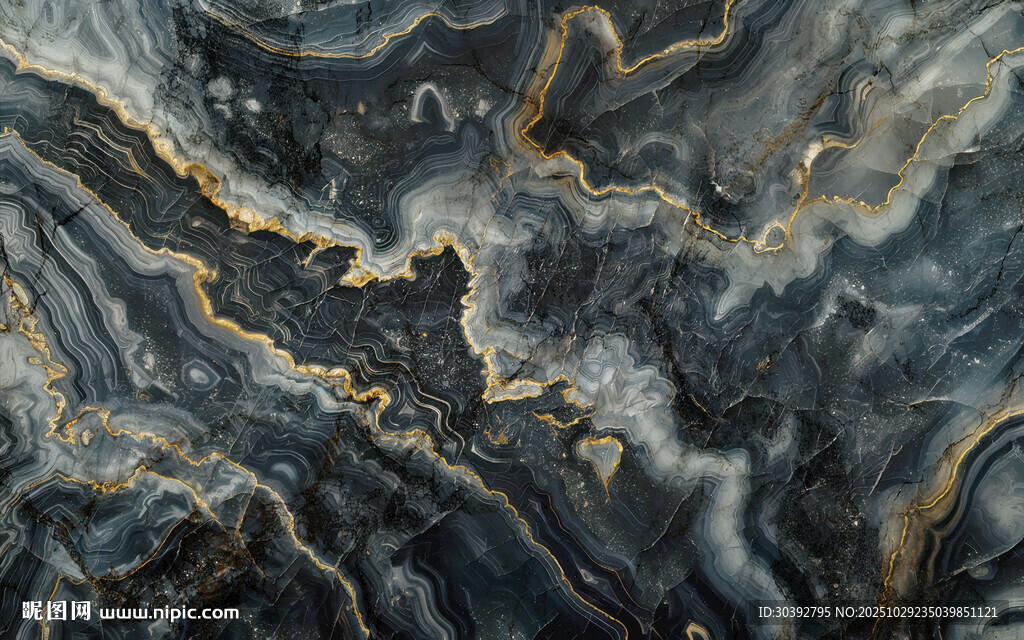 黑金水墨风格奢石大理石纹理