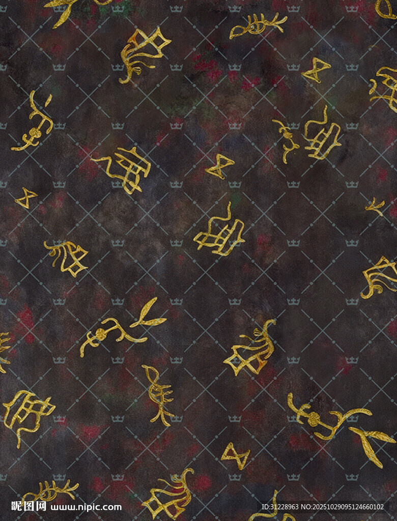 古风金色书法纹理背景图