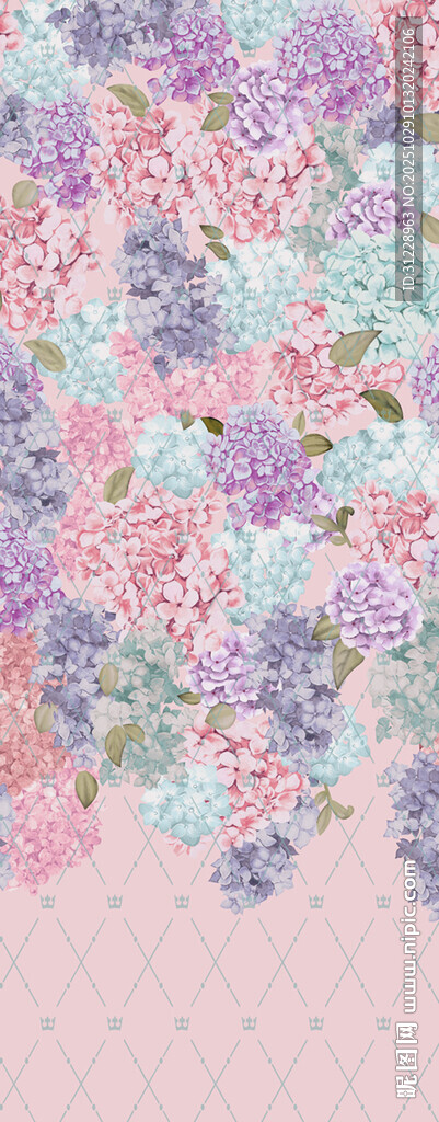 梦幻花卉图案背景