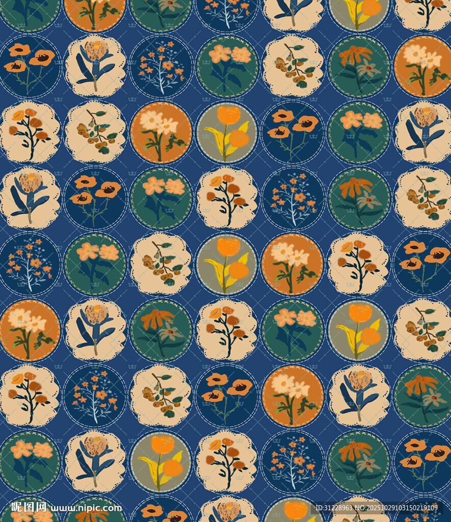 复古风多彩几何图案背景