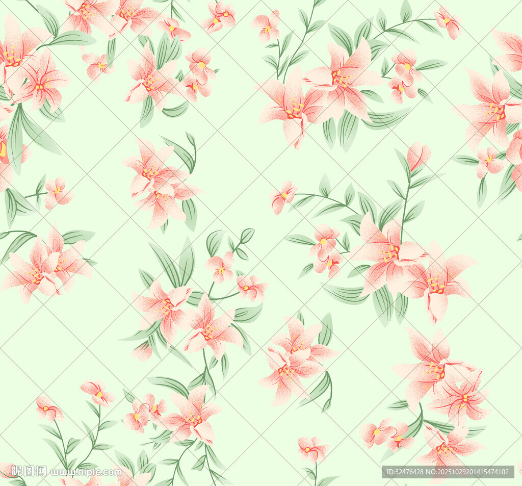 清新粉色花卉图案背景