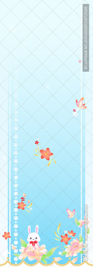 清新卡通儿童房墙纸图案