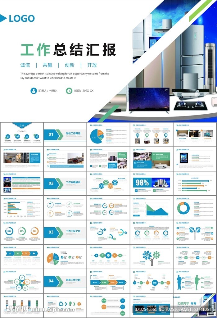 家电电器行业工作总结ppt模板