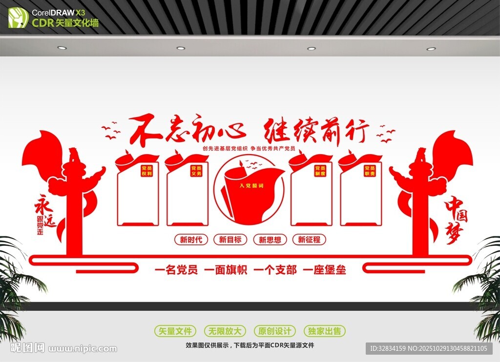 不忘初心主题文化墙