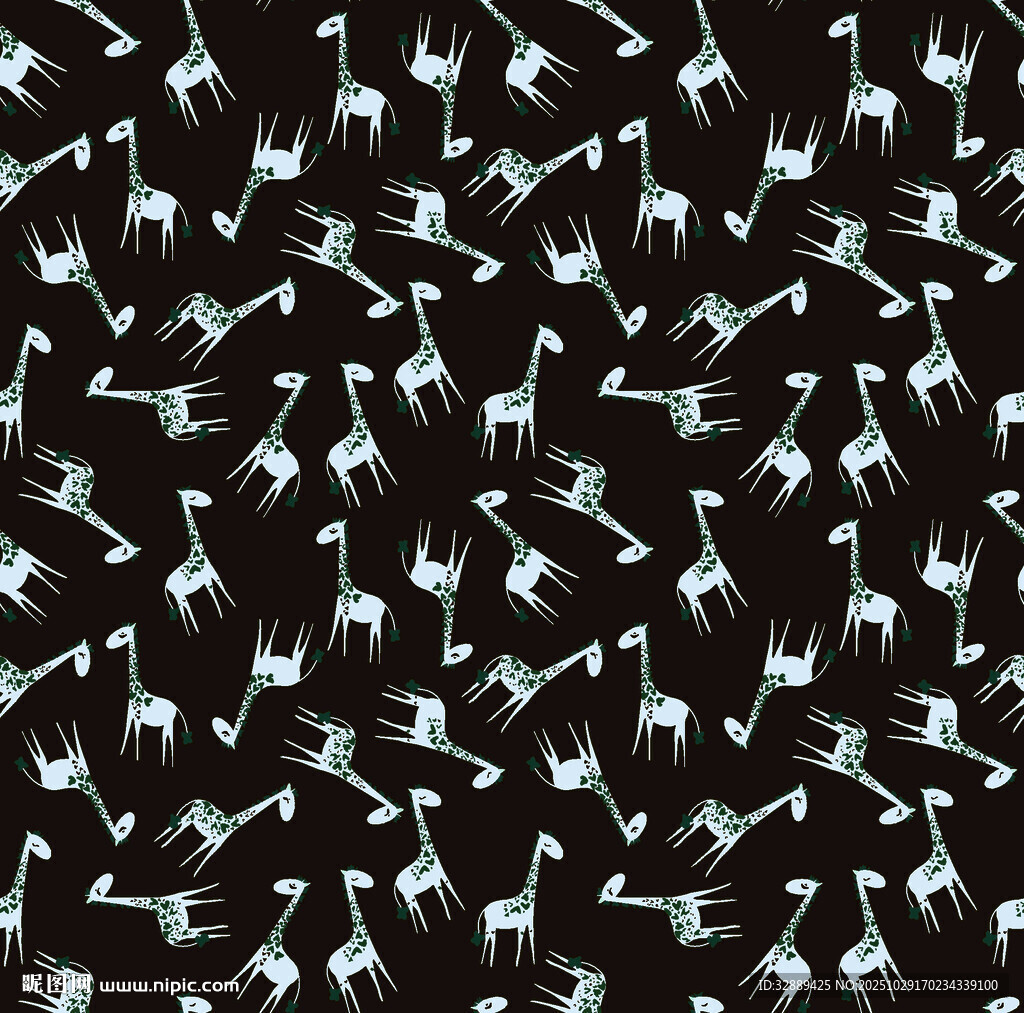 黑色背景上的简约飞鸟图案