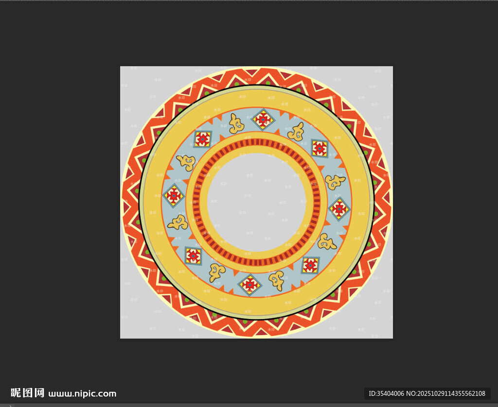 圆形民族艺术表演图案