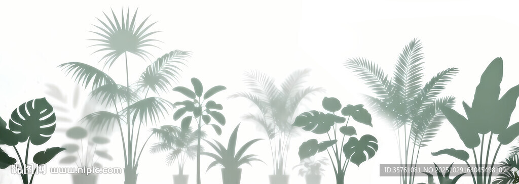 雾气磨砂膜效果绿植贴图