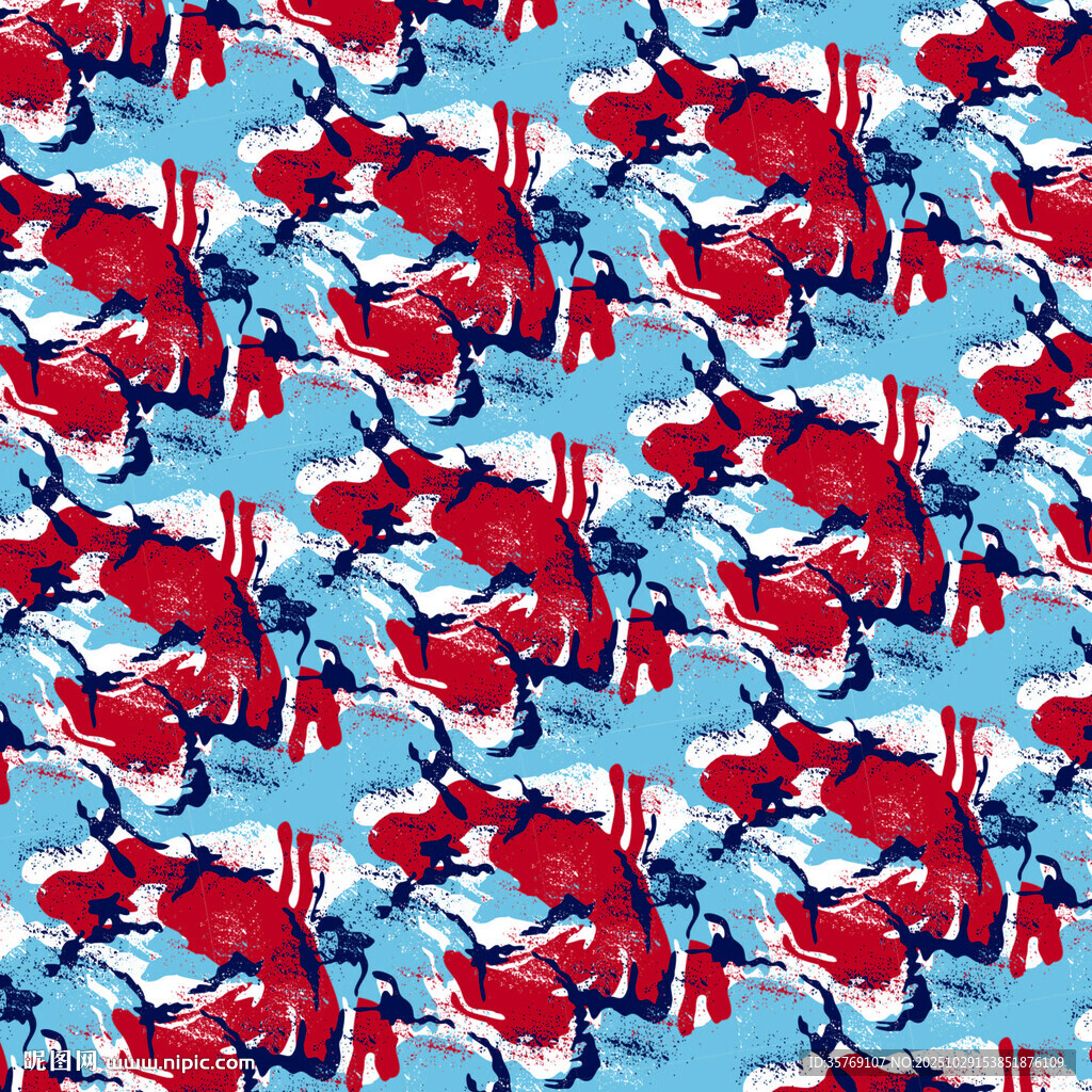 红蓝图案布料纹理设计