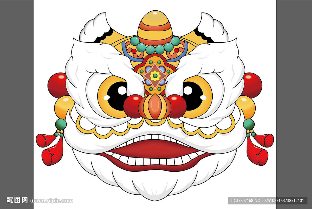 传统舞狮头图案设计