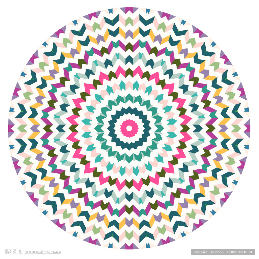 圆形彩色几何地毯