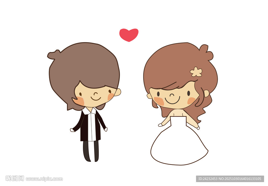 可爱卡通新婚情侣