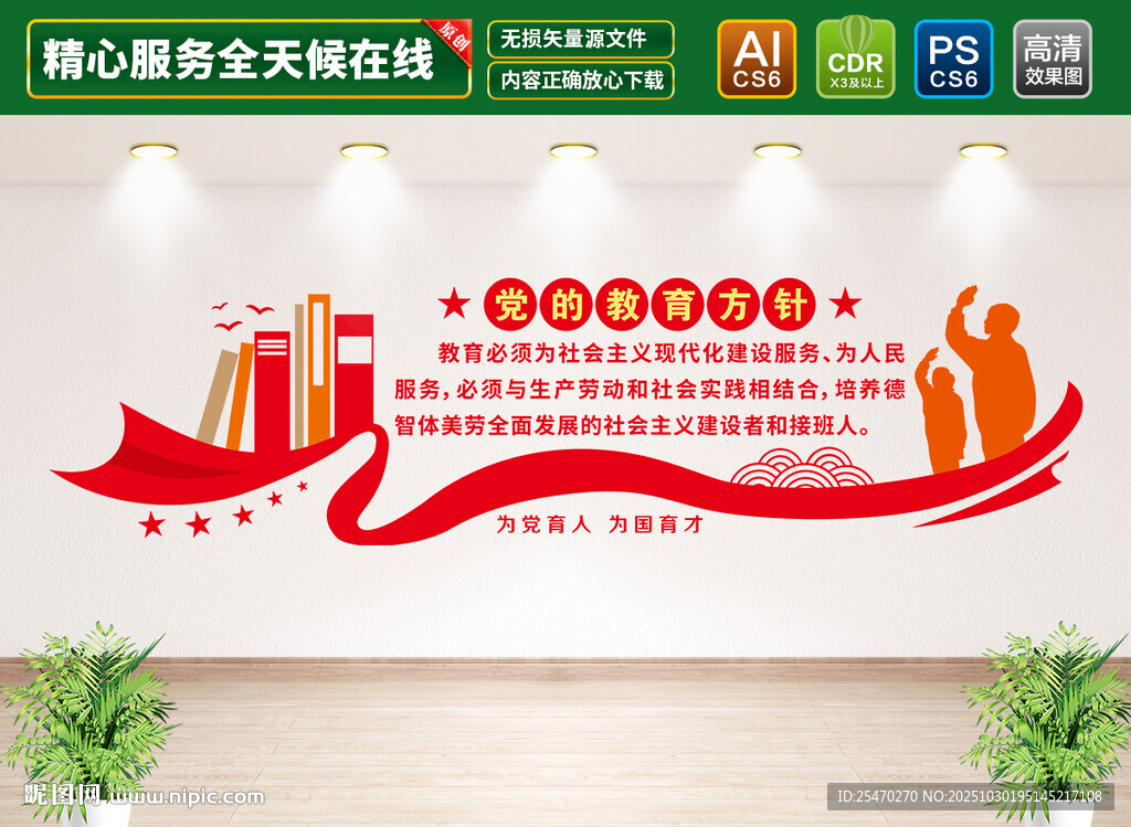 党的教育方针文化墙