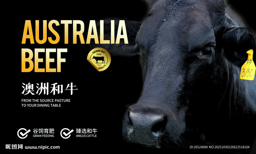 澳洲和牛宣传图卡片