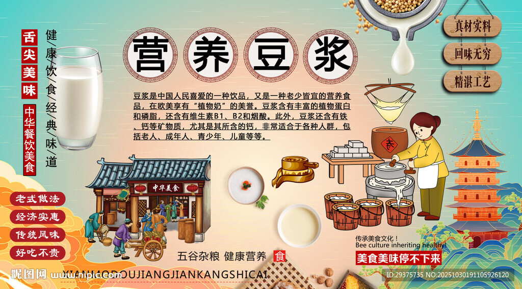 营养豆浆背景墙