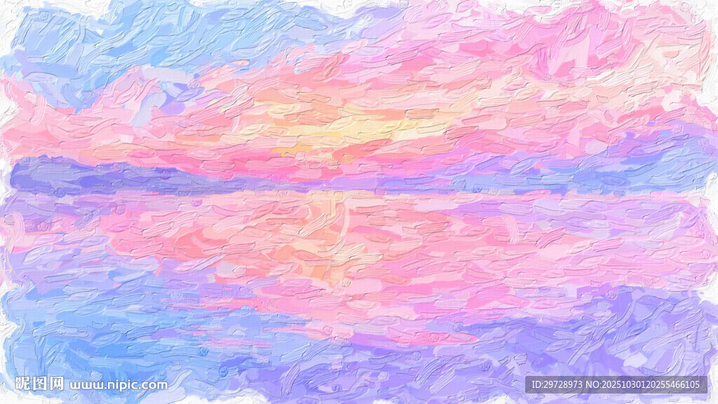 梦幻渐变色彩抽象风景画