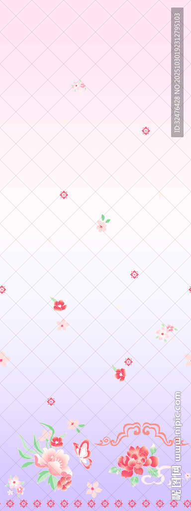 梦幻粉色花卉背景图