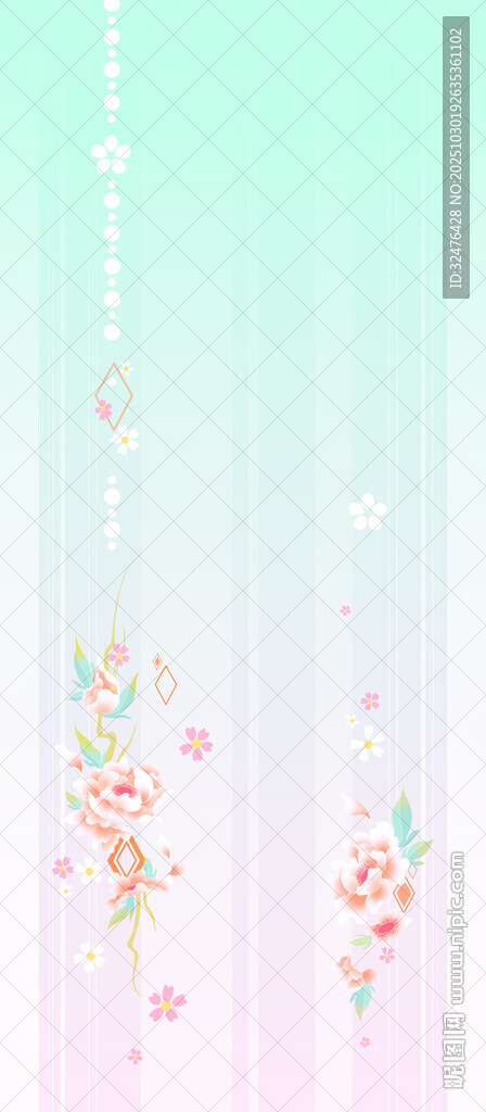 清新花卉渐变背景图