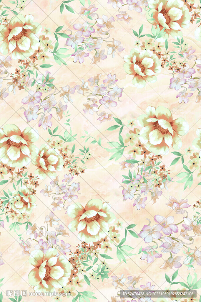 花卉图案布料纹理设计