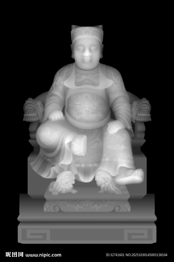 古代孩童造型石雕摆件