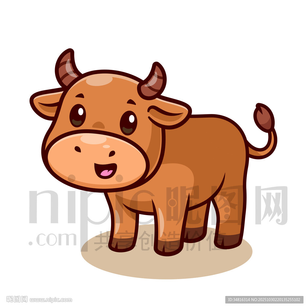 可爱卡通小牛形象