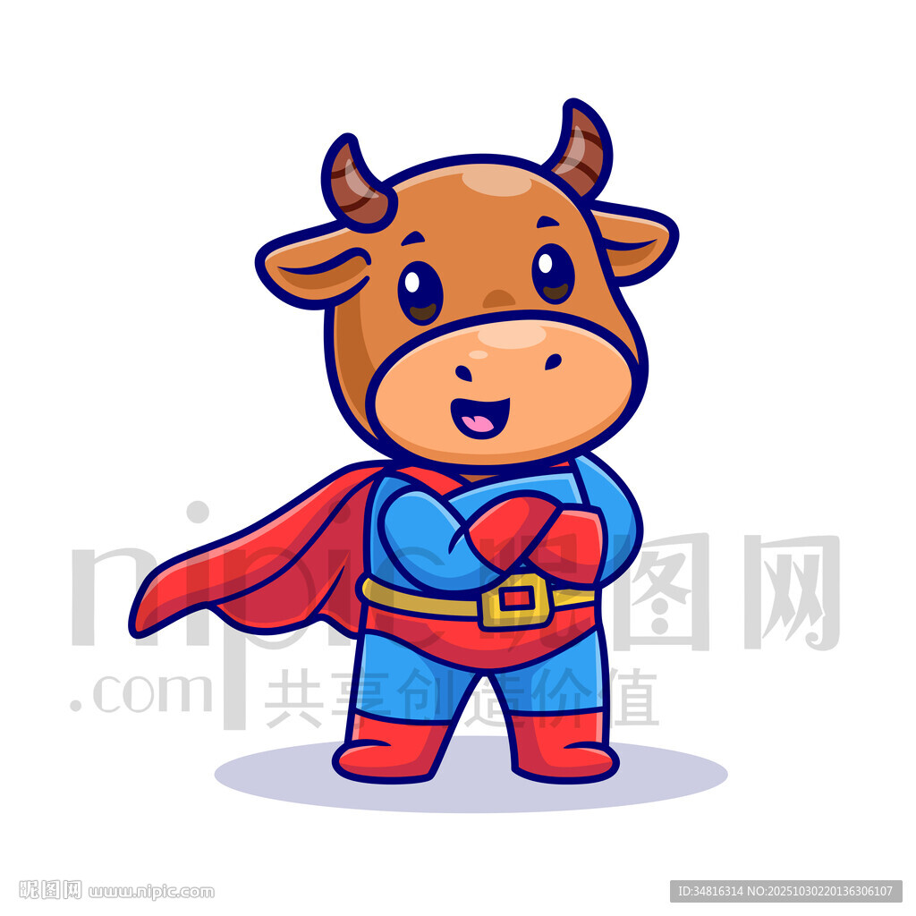 超人小牛卡通形象