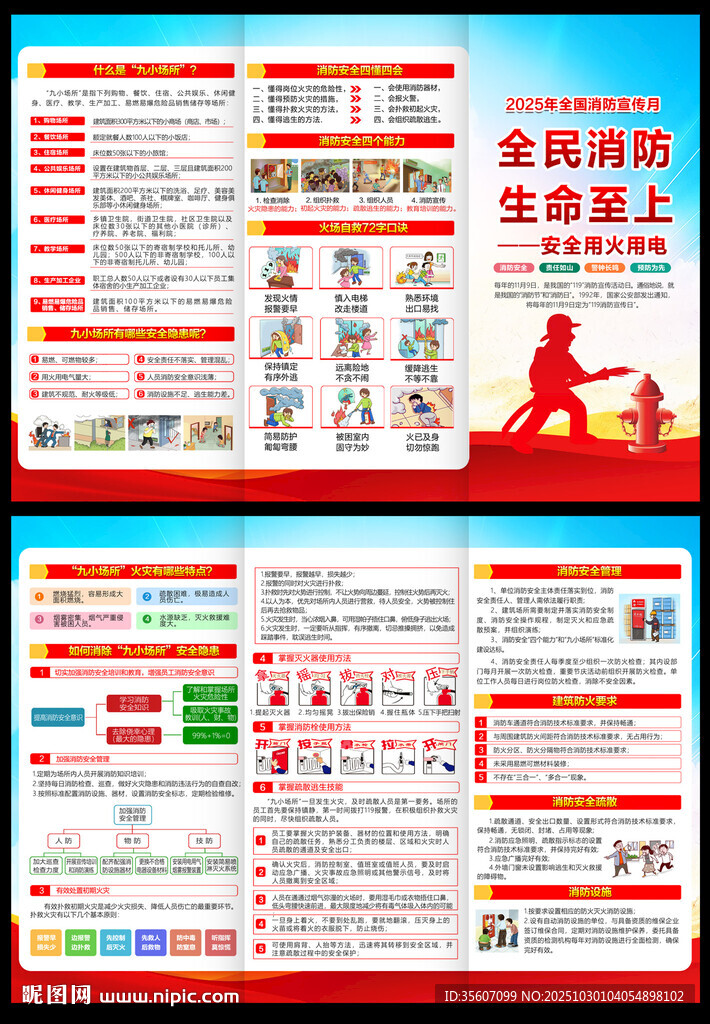 2025年全国消防宣传月三折页