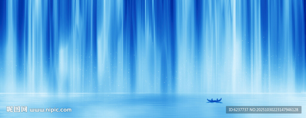 流水生财瀑布山水画