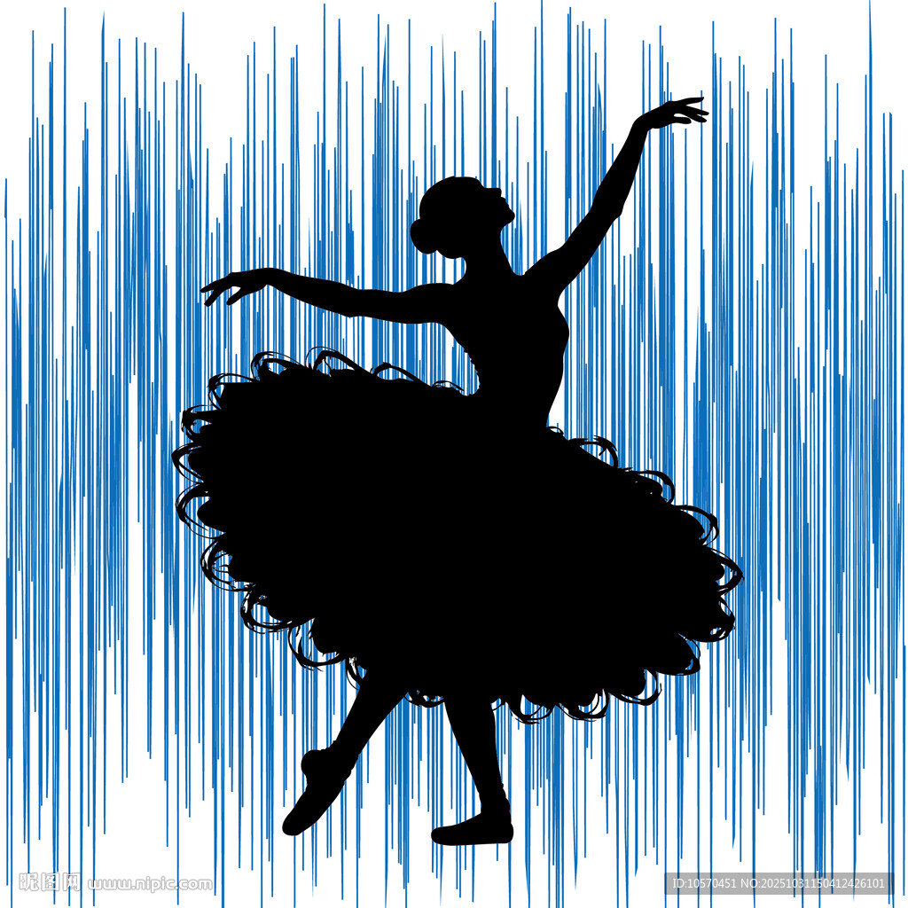 芭蕾舞者优雅舞姿剪影