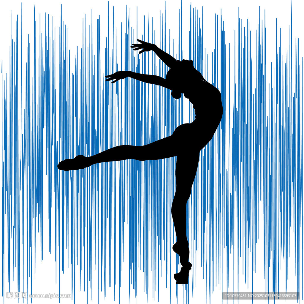 优雅芭蕾舞者剪影