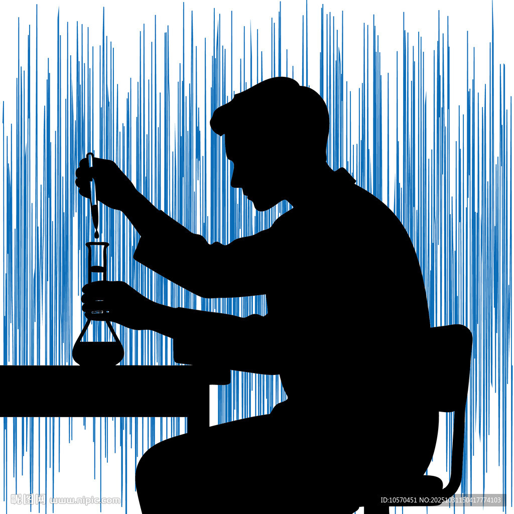 科学家实验室操作剪影