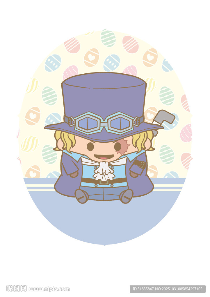 戴礼帽看书的卡通女孩