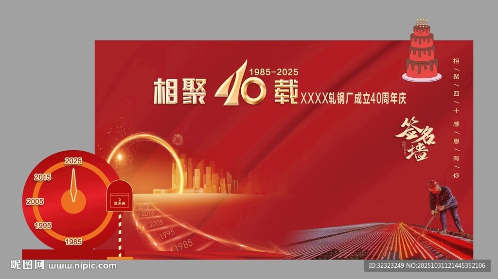 轧钢厂四十周年庆签名墙