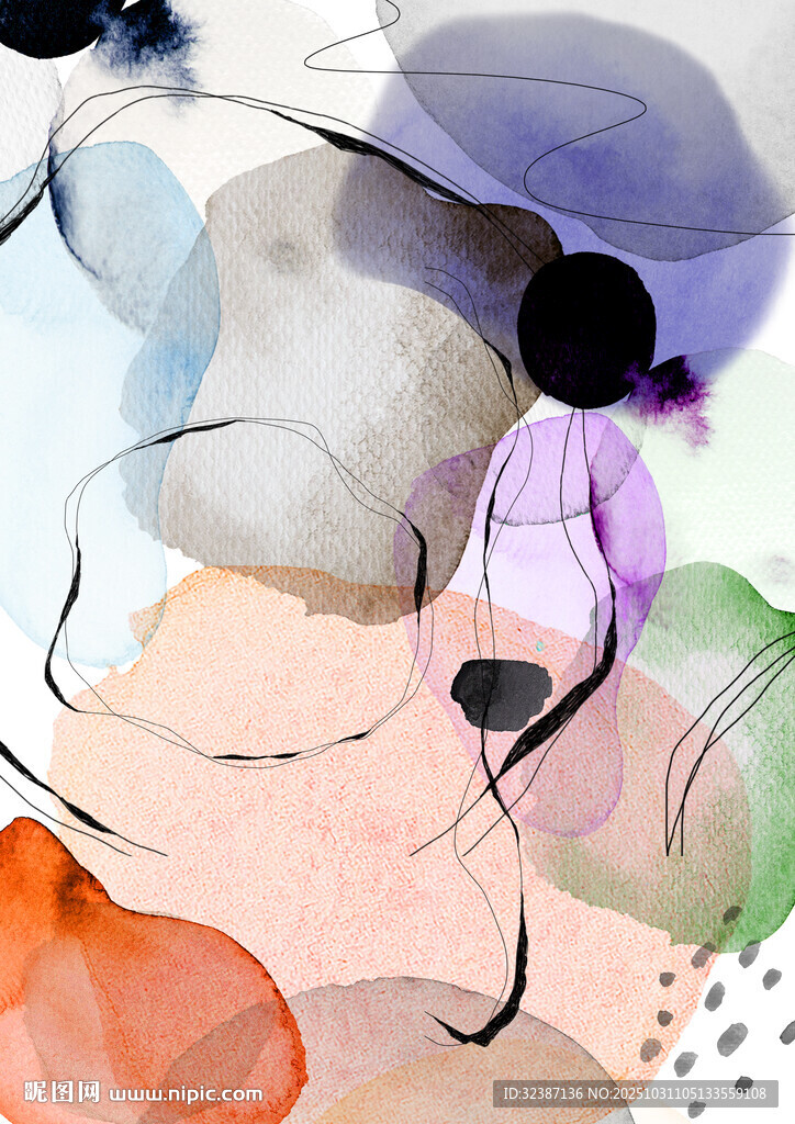 抽象水彩艺术图案