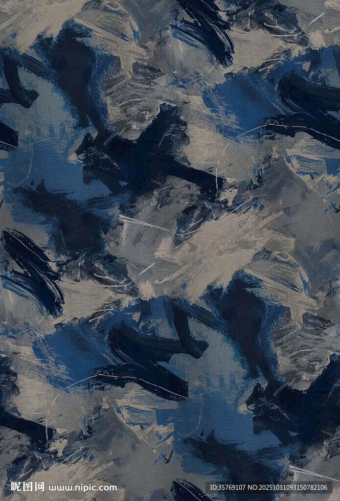 抽象蓝灰水墨纹理图案