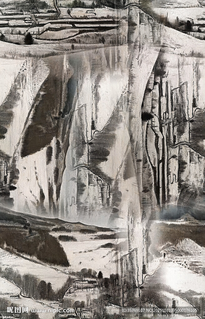 黑白风格自然景观画面