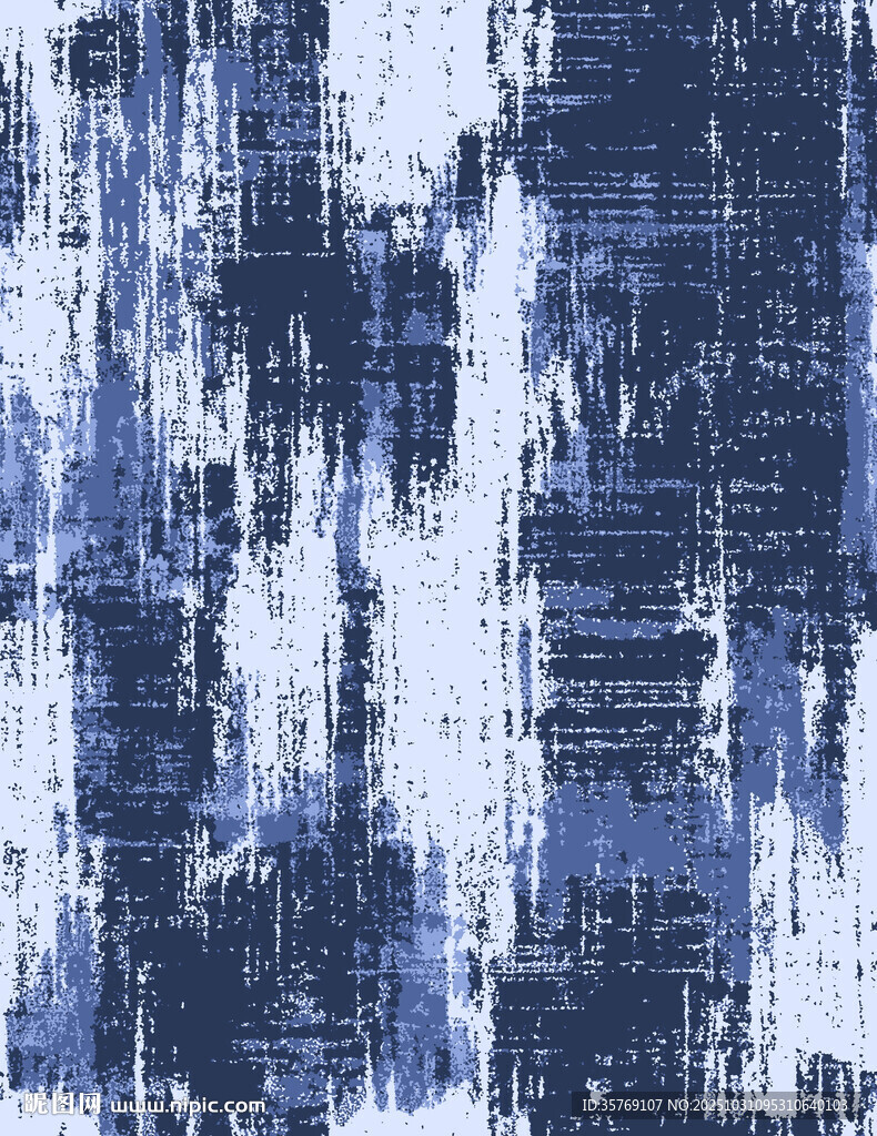 蓝白抽象笔触纹理图案