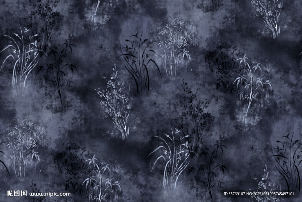 深紫色烟花纹理背景图