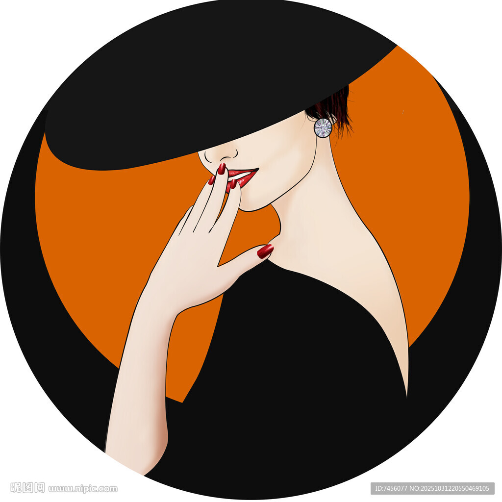 复古优雅的时尚女郎