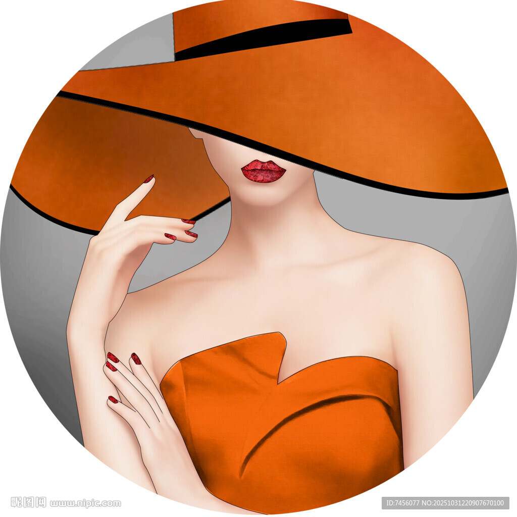 时尚橙衣女士的优雅风采