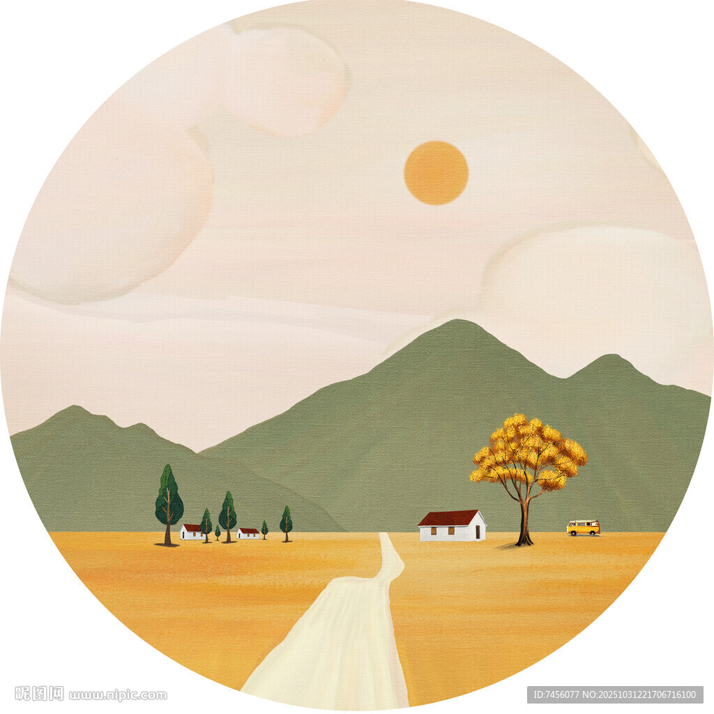 秋日乡村风光图