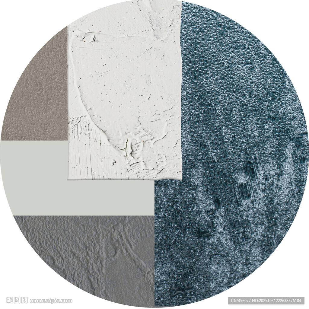 圆形拼色地毯图案设计