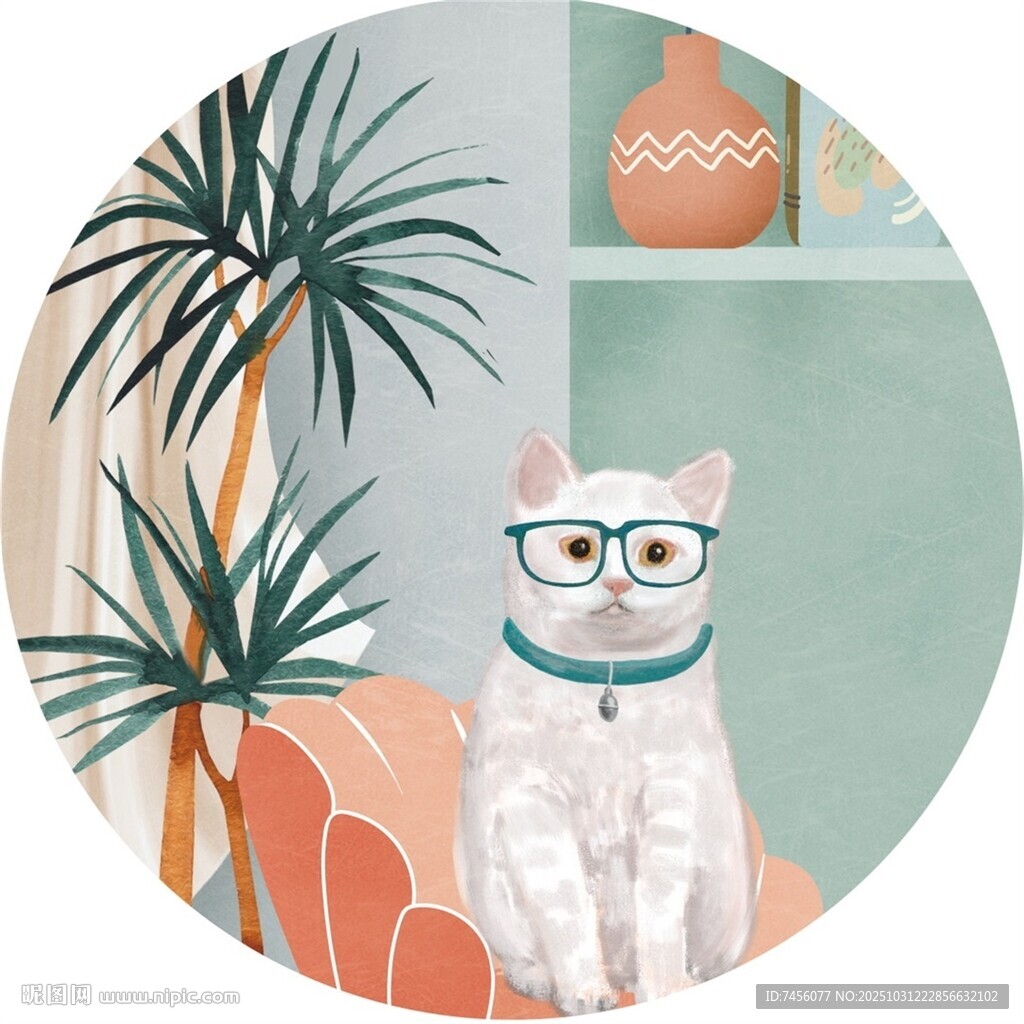 戴眼镜的时尚猫咪