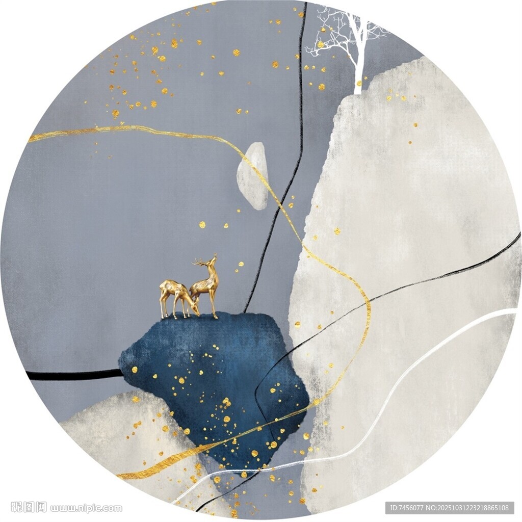 抽象艺术圆形画