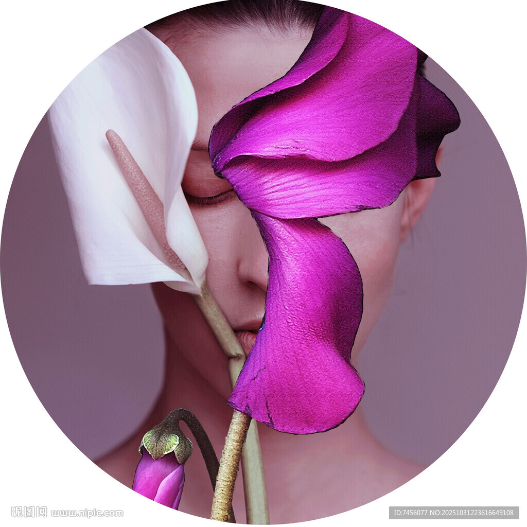 女性颈部艺术插画