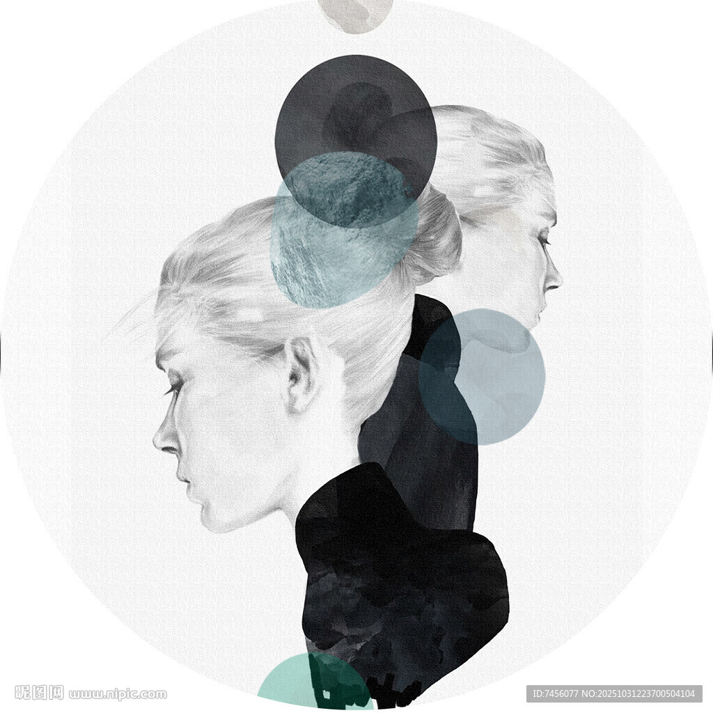 抽象人像艺术插画