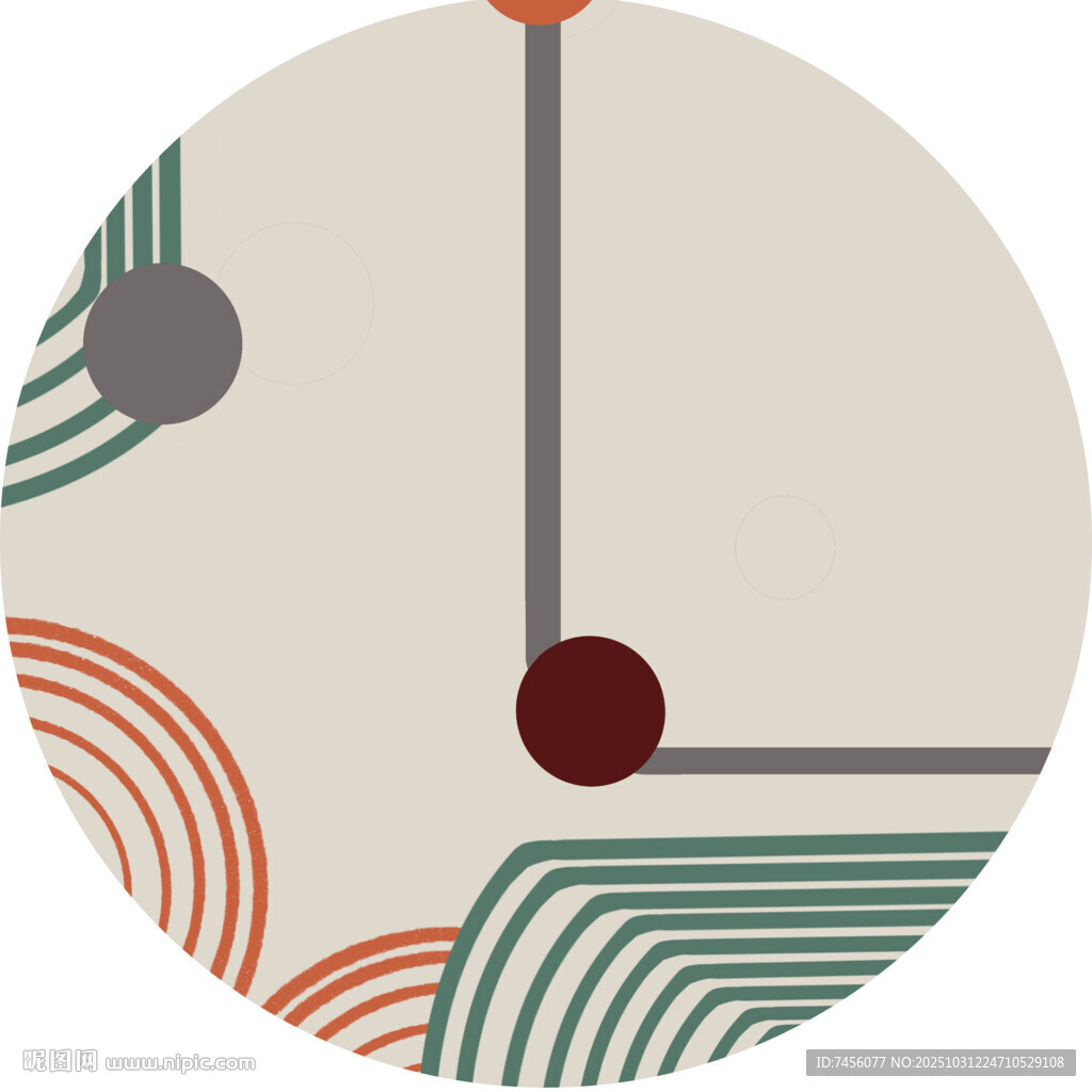 几何抽象圆形装饰图案