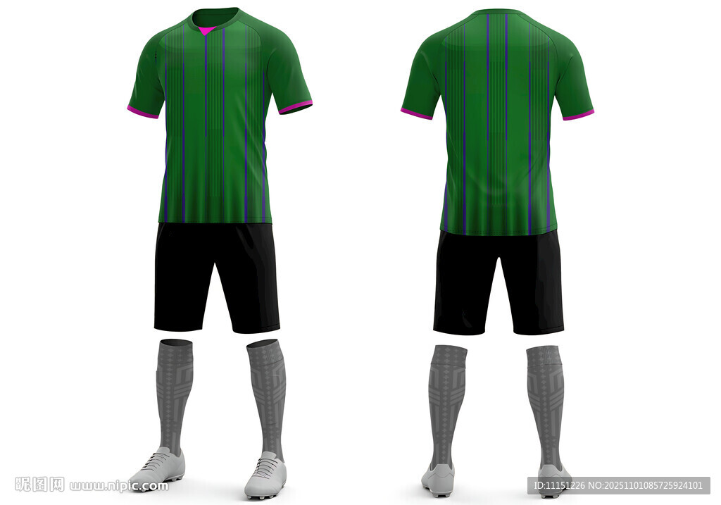 绿色足球运动套装展示